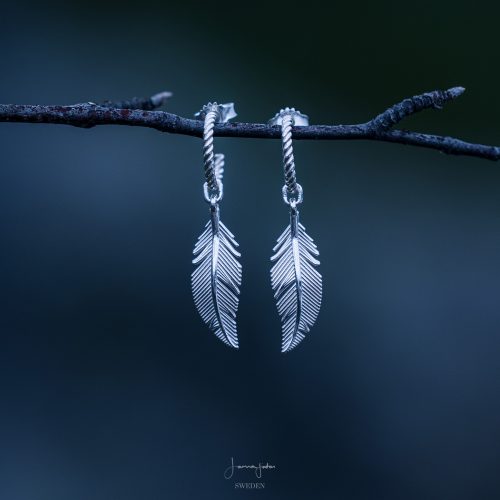 sterling silver feather earrings