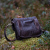 a Handcrafted brown Nordic leather bag made from vegetable-tanned leather.